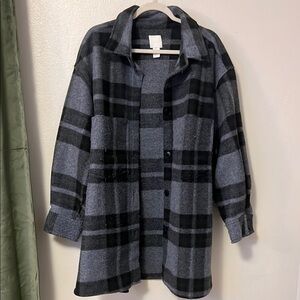 H&M Plaid Women's Jacket - Black and Gray